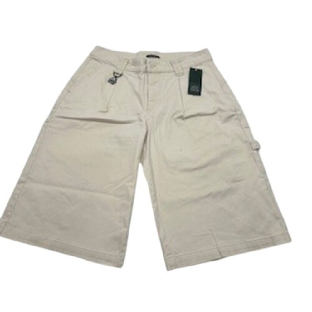 Wild Fable Cream Carpenter jorts High Rise Wide Leg Bear Charm Size 6 NEW